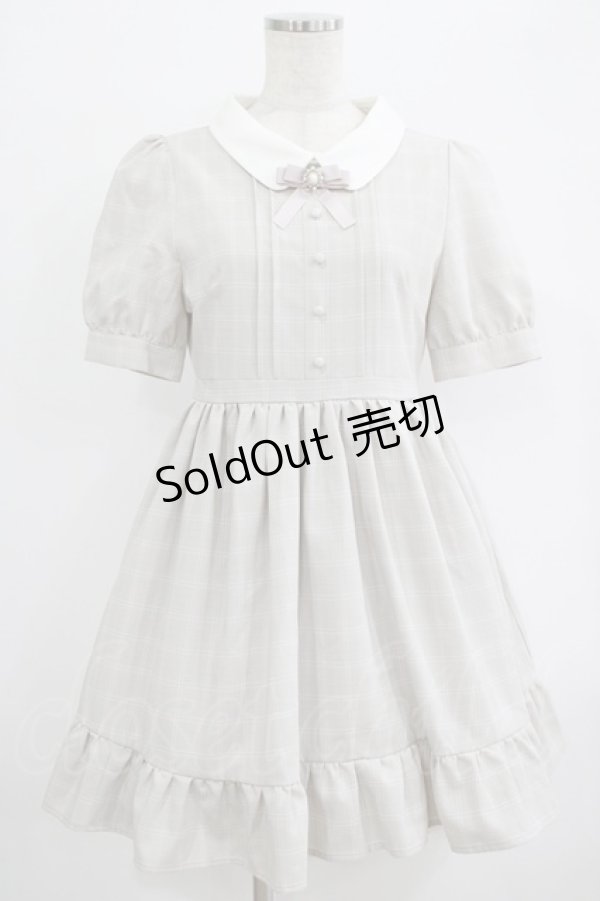 画像1: evelyn / チェックタックワンピース Free ベージュ/ピンク H-25-09-29-024-LO-OP-NS-ZH (1)