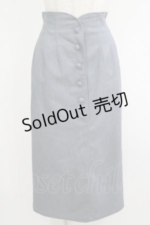 画像: an another angelus / フロント釦ハイウエストタイトスカート Free BLUE GRAY H-25-09-30-1026-CA-SK-NS-ZH