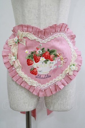 画像: Lilizi（海外ロリータブランド） / いちご刺繍ハートエプロン  ピンク H-25-09-30-1030-PU-ZA-NS-ZH