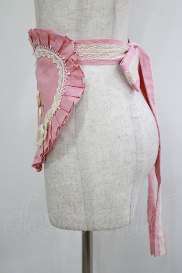 画像2: Lilizi（海外ロリータブランド） / いちご刺繍ハートエプロン  ピンク H-25-09-30-1030-PU-ZA-NS-ZH (2)