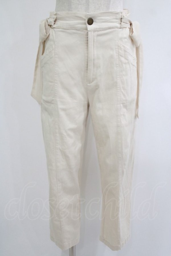 画像1: Fi.n.t / シフォンリボン付きストレートパンツ Free IVORY H-25-09-30-1032-CA-PA-NS-ZH (1)