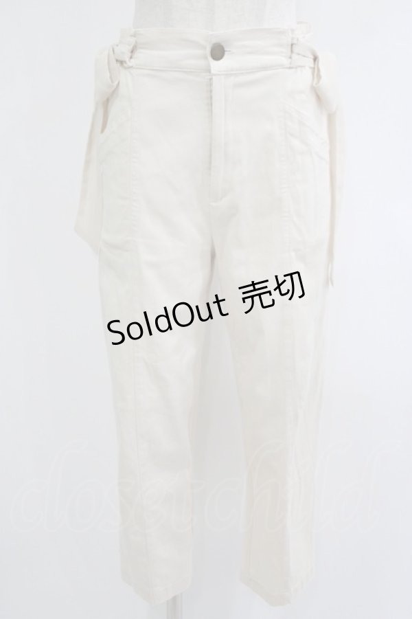 画像1: Fi.n.t / シフォンリボン付きストレートパンツ Free IVORY H-25-09-30-1032-CA-PA-NS-ZH (1)
