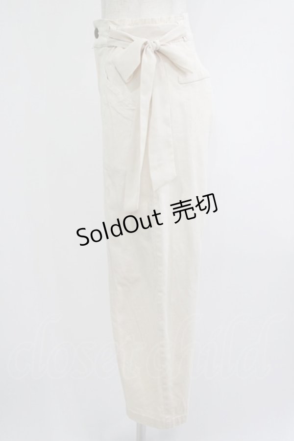 画像2: Fi.n.t / シフォンリボン付きストレートパンツ Free IVORY H-25-09-30-1032-CA-PA-NS-ZH (2)