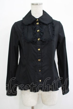 画像: Angelic Pretty / リボンちゃんボタンブラウス Free ブラック H-25-09-30-1041-AP-BL-NS-ZH