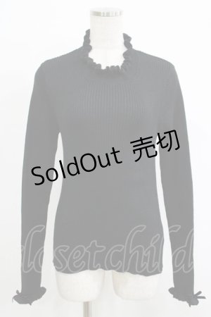 画像: Secret Honey / ハイネックフリルニット Free ブラック H-25-09-30-1049-CA-TO-NS-ZH