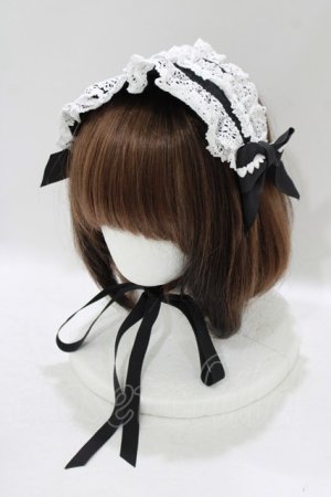 画像: BABY,THE STARS SHINE BRIGHT / Creamy Ribbonヘッドドレス  ブラック/オフ白 H-25-09-30-1074-BA-AC-NS-ZH