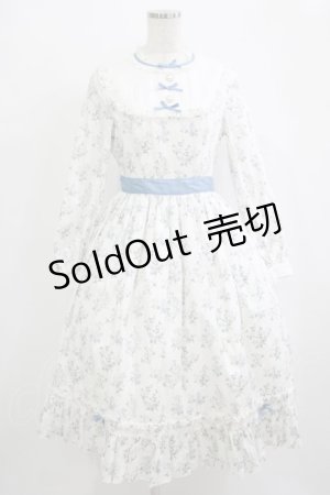 画像: Bunny魔法森林（海外ロリータブランド） / ヨーク切替花柄ワンピース Free オフ/サックス H-25-09-30-1012-PU-OP-NS-ZH