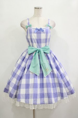 画像: Angelic Pretty / レディなギンガムジャンパースカート Free ラベンダー H-25-09-30-1014-AP-OP-NS-ZH