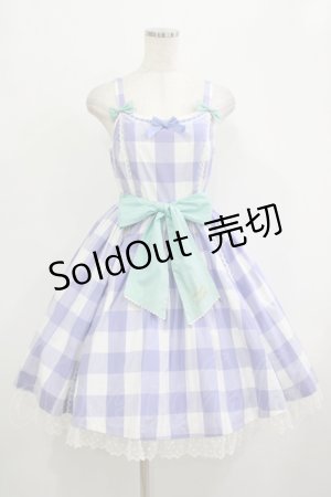 画像: Angelic Pretty / レディなギンガムジャンパースカート Free ラベンダー H-25-09-30-1014-AP-OP-NS-ZH