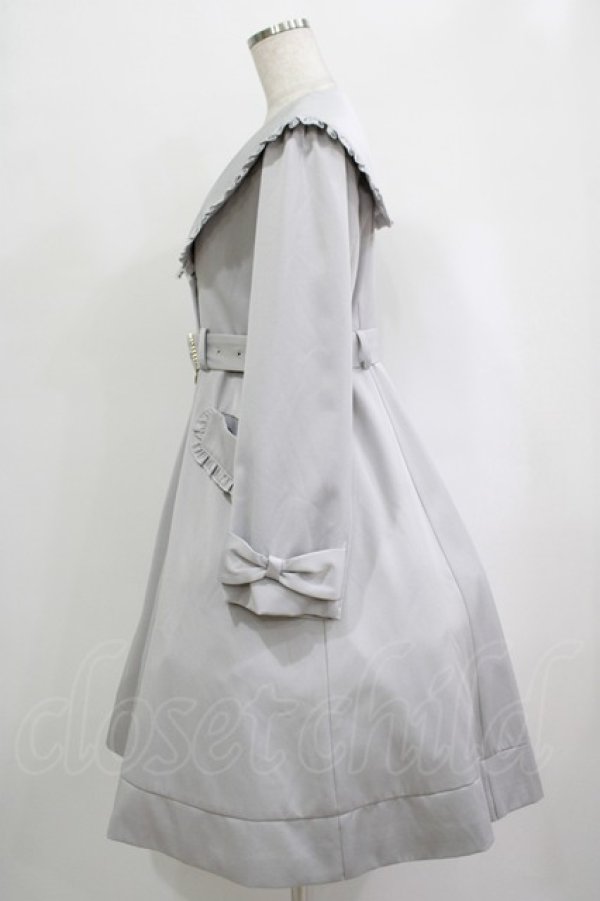 画像2: Amavel / Romantiqueフリルトレンチコート（ミドル丈） Free サックス H-25-09-30-1016-CA-CO-NS-ZH (2)