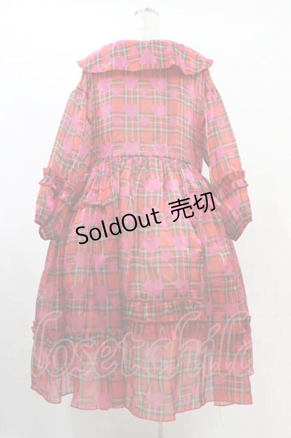 画像2: PRETTY DAYS / ハートタータンチェックワンピース  赤 H-25-10-01-032-0-OP-KB-ZH (2)