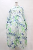 画像1: merry jenny / fog flowerシャツワンピース  ブルー H-25-10-01-034-LO-OP-KB-ZH (1)