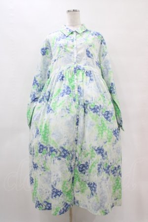 画像: merry jenny / fog flowerシャツワンピース  ブルー H-25-10-01-034-LO-OP-KB-ZH