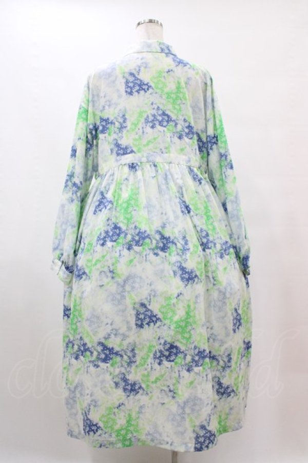 画像2: merry jenny / fog flowerシャツワンピース  ブルー H-25-10-01-034-LO-OP-KB-ZH (2)