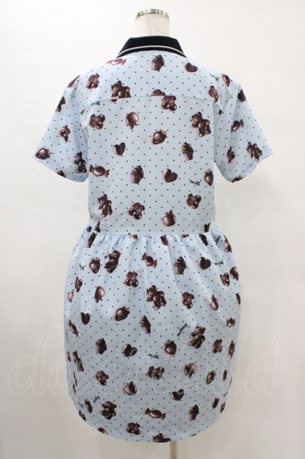 画像2: MILK / Gummiesシャツワンピース  サックス×リコリスグミ H-25-10-01-035-ML-OP-KB-ZH (2)