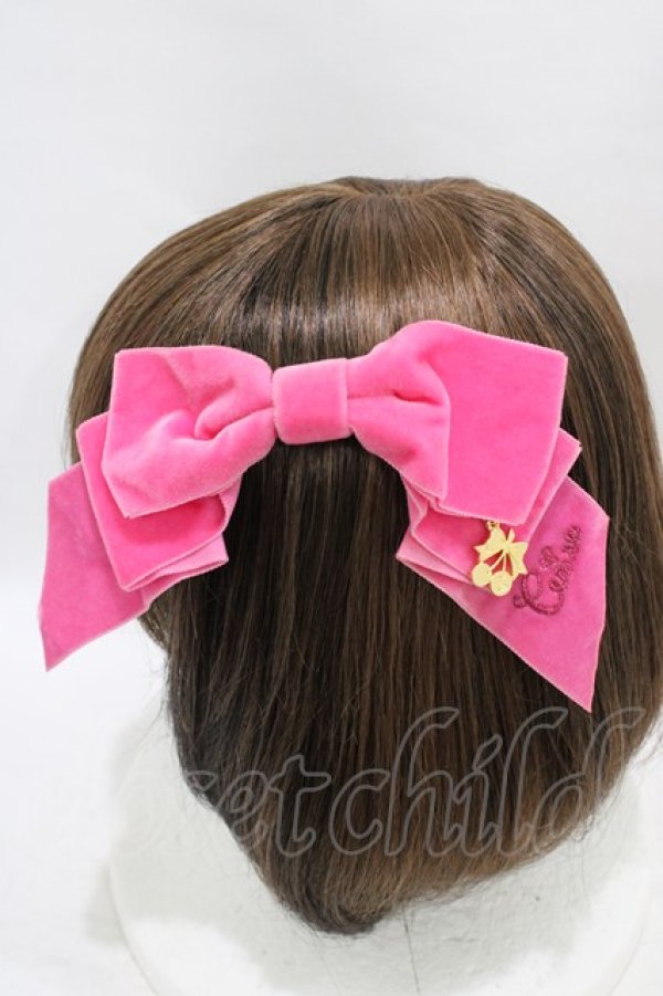 画像2: Cerise / ベルベットリボンバレッタ  フューシャピンク H-25-10-01-006-LO-AC-KB-ZH (2)