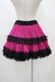 画像2: ALGONQUINS / 配色レースフリルスカート  黒×ピンク H-25-10-01-045-AL-SK-KB-ZH (2)