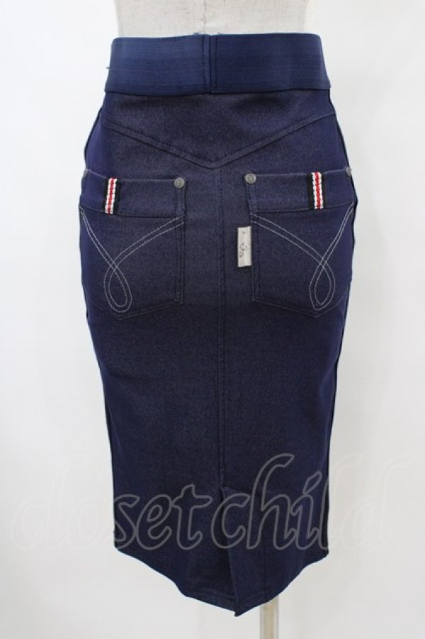 画像2: Rozen Kavalier / エンブレム刺繍タイトスカート  青 H-25-10-01-046-OO-SK-KB-ZH (2)