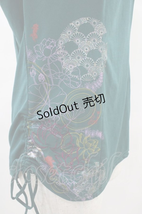 画像3: Ozz oneste / 和チャイナサイドギャザーキャミソール  グリーン H-25-10-01-049-OO-TO-KB-ZT231 (3)