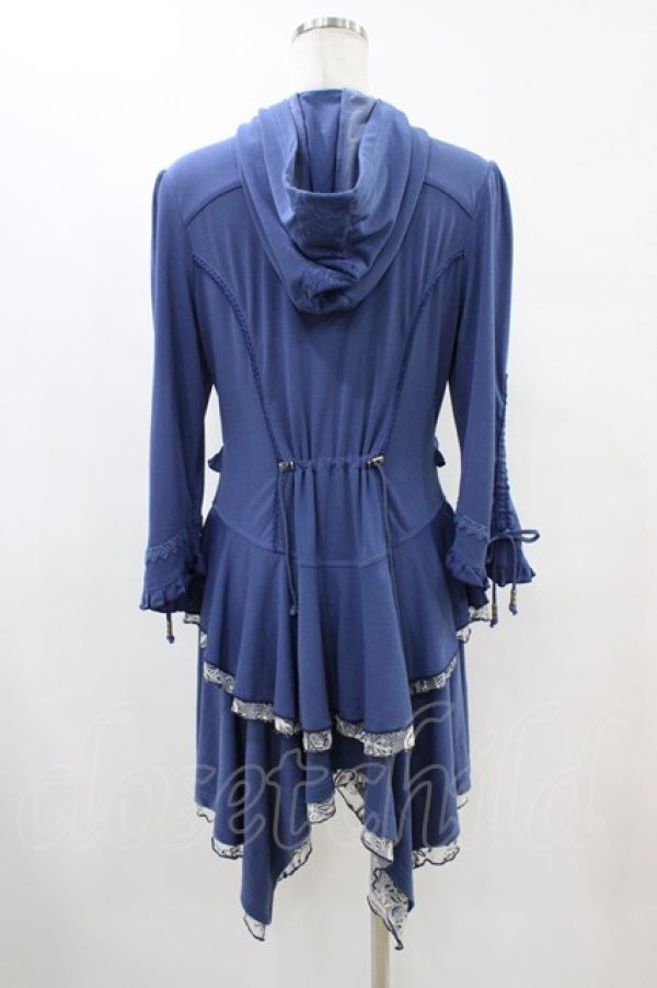 Ozz oneste / フード付き薔薇刺繍ZIPジャケット 青 H-25-10-01-050-OO