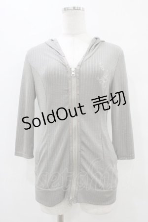 画像: Ozz oneste / 蝶刺繍ZIPパーカー  グレー H-25-10-01-052-OO-TO-KB-ZH