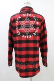 画像2: KRY CLOTHING / チェックプリントスリーブシャツ  赤 H-25-10-01-057-EL-BL-KB-ZH (2)