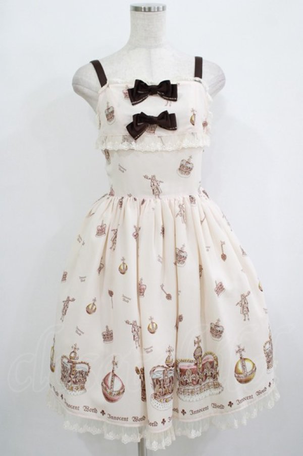 画像1: Innocent World / King of Lolitaジャストウエストジャンパースカート M ピンク H-25-10-01-1032-IW-OP-NS-ZH (1)