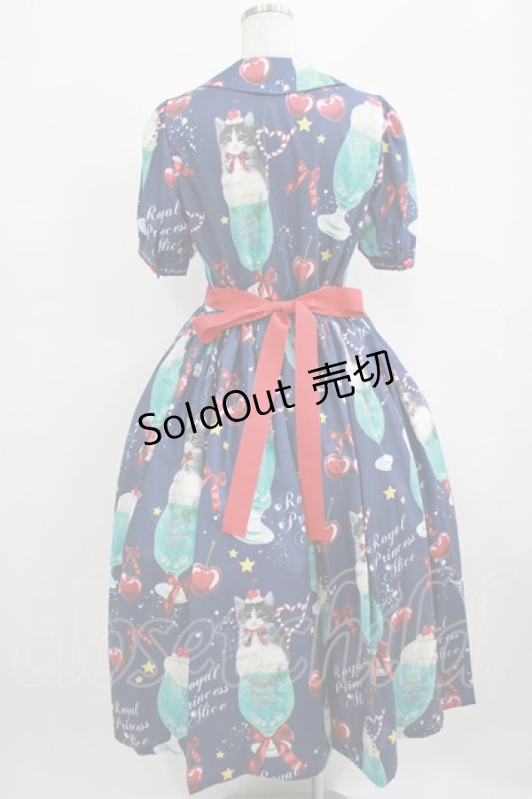 画像3: Royal Princess Alice / にゃいすクリームソーダワンピース＆カチューシャセット Free ネイビー H-25-10-01-1035-LO-OP-NS-ZH (3)