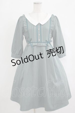 画像: axes femme POETIQUE / ブロッキングフリルワンピ M グリーン H-25-10-01-1003-AX-OP-NS-ZH