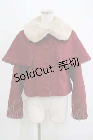 画像: axes femme kawaii / ケープ付ショートコート M ワイン H-25-10-01-1039-AX-CO-NS-ZH