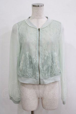 画像: axes femme / シフォン切替パーカー M ミント H-25-10-01-1040-AX-TO-NS-ZH