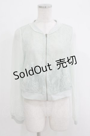 画像: axes femme / シフォン切替パーカー M ミント H-25-10-01-1040-AX-TO-NS-ZH
