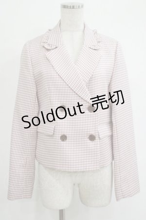 画像: Ank Rouge / ギンガムダブルジャケット M ピンク H-25-10-01-1042-CA-JA-NS-ZH