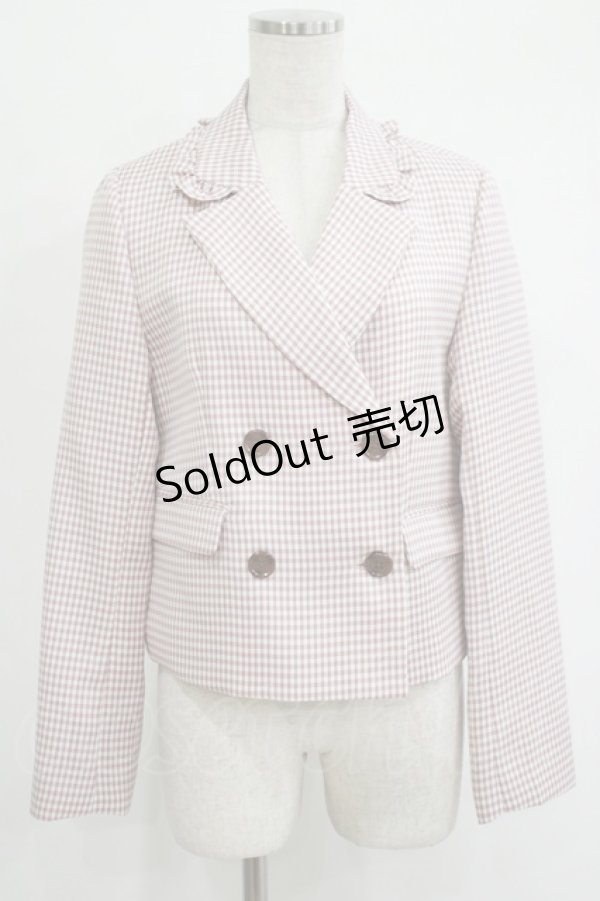 画像1: Ank Rouge / ギンガムダブルジャケット M ピンク H-25-10-01-1042-CA-JA-NS-ZH (1)
