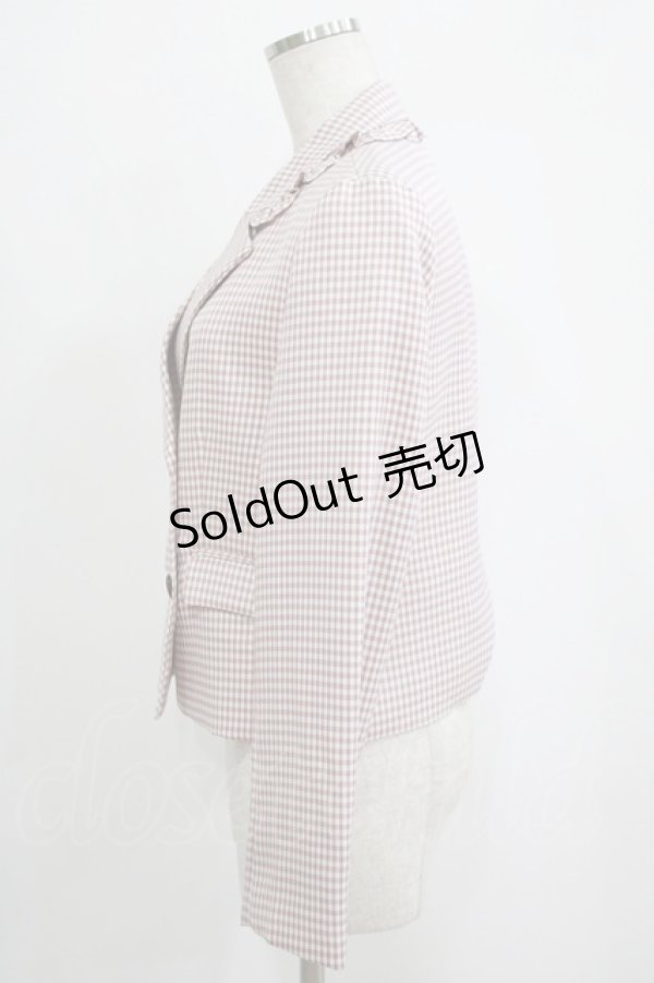 画像2: Ank Rouge / ギンガムダブルジャケット M ピンク H-25-10-01-1042-CA-JA-NS-ZH (2)