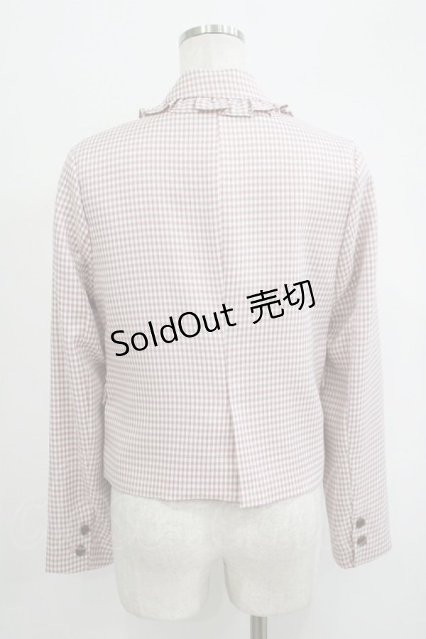 画像3: Ank Rouge / ギンガムダブルジャケット M ピンク H-25-10-01-1042-CA-JA-NS-ZH (3)