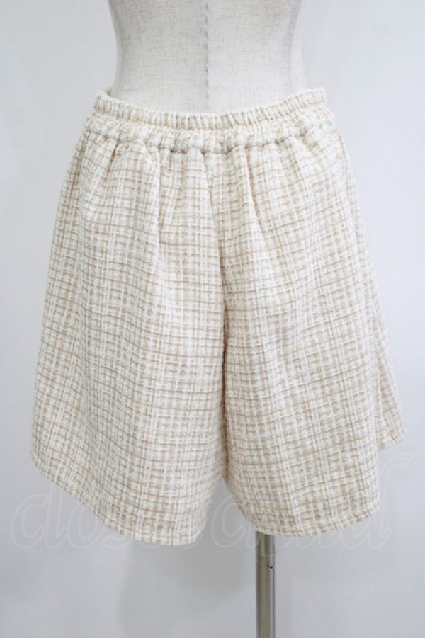 画像3: axes femme POETIQUE / 連釦モールツィードキュロット M ベージュ H-25-10-01-1045-AX-PA-NS-ZH (3)