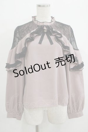 画像: Rojita / レース切替ラッフルブラウス Free ピンク H-25-10-01-1051-LO-BL-NS-ZH