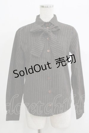 画像: mayla classic / Laprinp girls' schoolストライプリボンブラウス Free ブラウン H-25-10-01-1053-LO-BL-NS-ZH