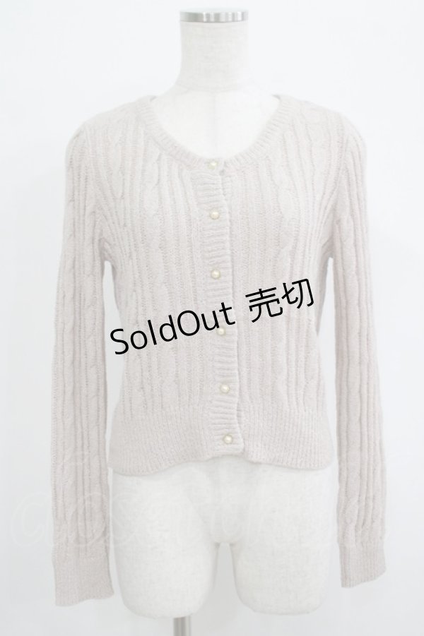 画像1: Ank Rouge / パールボタンカーディガン M ベージュ H-25-10-01-1064-CA-TO-NS-ZH (1)