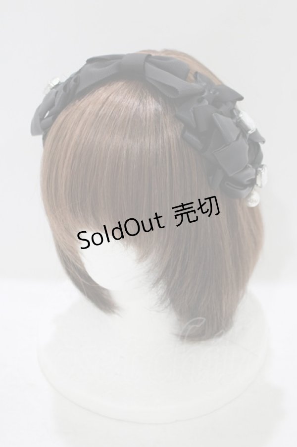 画像1: Angelic Pretty / Prima Ribbonカチューシャ  ブラック H-25-10-01-1080-AP-AC-NS-ZH (1)
