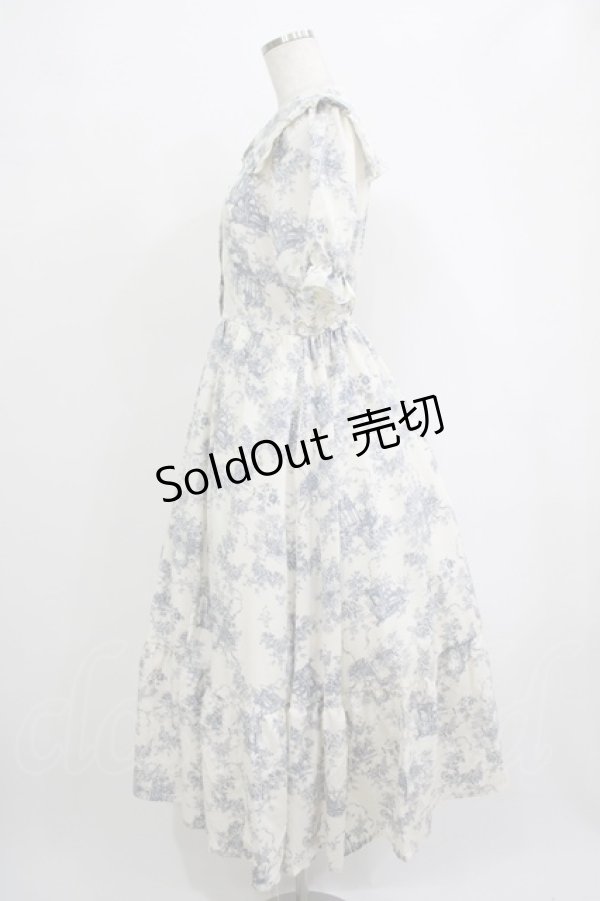 画像2: m petit by misako / トワルドジュイOPハンソデ M オフ/サックス H-25-10-01-1008-LO-OP-NS-ZH (2)