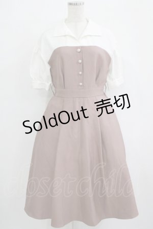 画像: axes femme / シャツカラードッキングワンピース M ピンク H-25-10-01-1015-AX-OP-NS-ZH