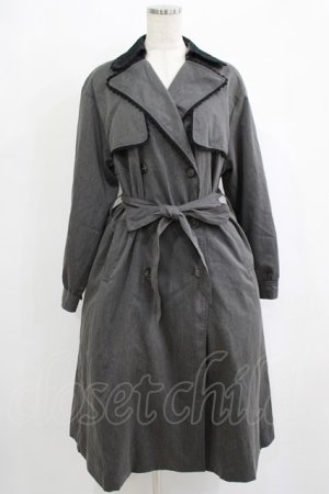 画像: axes femme / バイカラーレーストレンチコート L グレー H-25-10-01-1017-AX-CO-NS-ZH