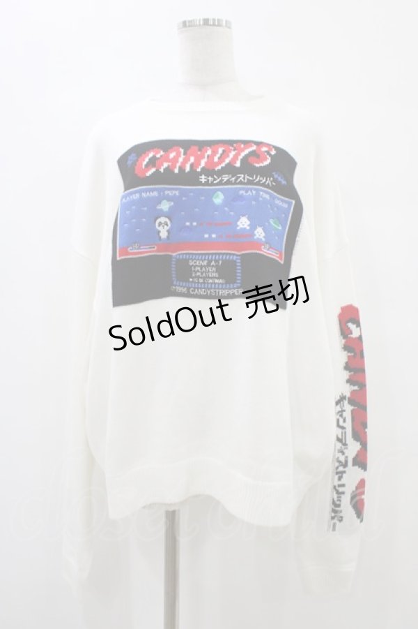画像1: Candy Stripper / PLAY THE GAME KNIT  白 H-25-10-01-062-PU-TO-KB-ZH (1)