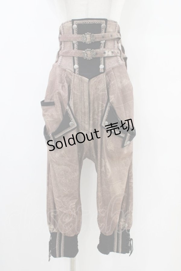 画像1: Ozz oneste / プリントコルセットパンツ  茶 H-25-10-01-013-OO-PA-KB-ZH (1)