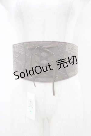 画像: axes femme / レースアップコルセットベルト  茶 H-25-10-01-002-AX-ZA-KB-ZH