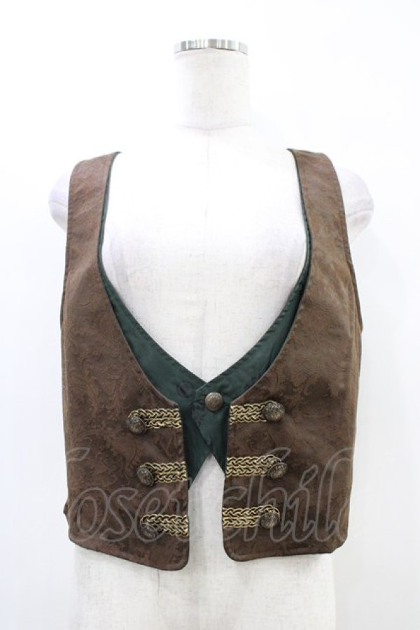 画像1: STEAM / ナポレオンレイヤード風ベスト  茶×カーキ H-25-10-01-015-HN-TO-KB-ZH (1)