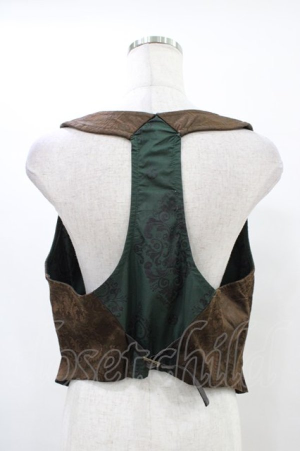 画像2: STEAM / ナポレオンレイヤード風ベスト  茶×カーキ H-25-10-01-015-HN-TO-KB-ZH (2)