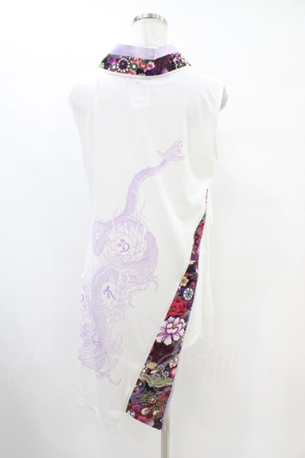 画像2: Qutie Frash / インナーチュニック FREE 白×紫 H-25-10-01-016-QU-TO-KB-ZH (2)